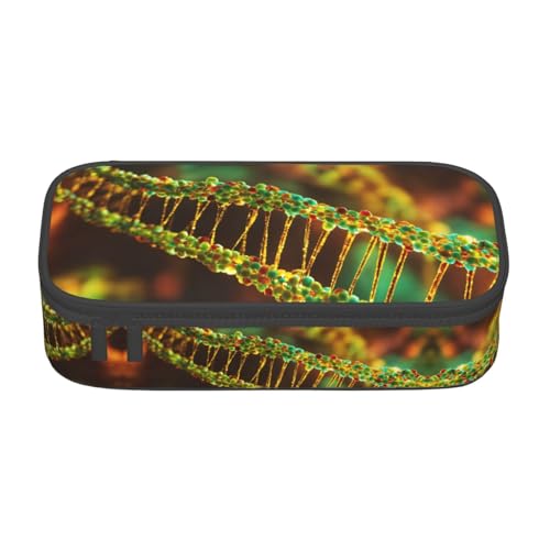 LJABCVNN Multifunktionales Federmäppchen mit DNA-Kette, Foto-Druck, Schreibwaren-Organizer-Box für Damen und Herren von LJABCVNN