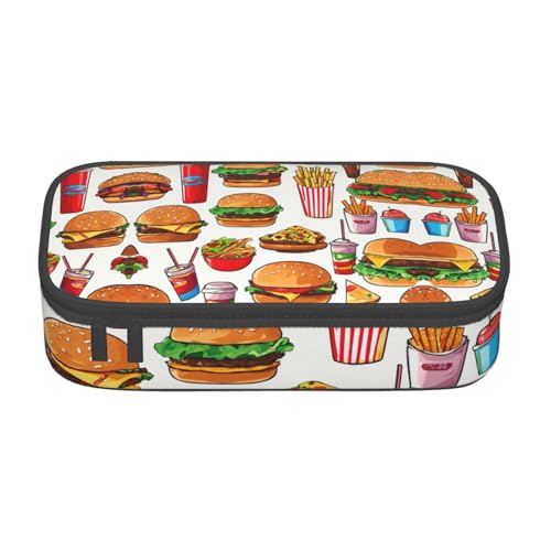 LJABCVNN Multifunktionales Federmäppchen mit Fast Food-Druck, Schreibwaren-Organizer-Box für Damen und Herren LJABCVNN Multifunktionales Federmäppchen mit Fast Food-Druck, Schreibwaren-Organizer-Box für Damen und Herren von LJABCVNN