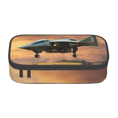 LJABCVNN Multifunktionales Federmäppchen mit Flugzeug-Jets-Druck, Schreibwaren-Organizer-Box für Damen und Herren von LJABCVNN