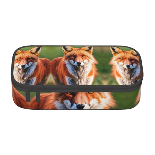 LJABCVNN Multifunktionales Federmäppchen mit Fuchs-Aufdruck, Schreibwaren-Organizer-Box für Damen und Herren LJABCVNN Multifunktionales Federmäppchen mit Fuchs-Aufdruck, Schreibwaren-Organizer-Box für Damen und Herren von LJABCVNN