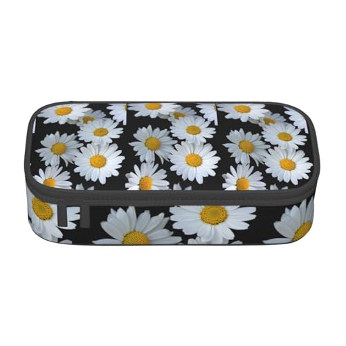 LJABCVNN Multifunktionales Federmäppchen mit Gänseblümchen-Aufdruck, Schreibwaren-Organizer-Box für Damen und Herren von LJABCVNN