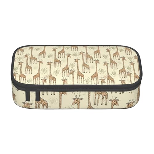 LJABCVNN Multifunktionales Federmäppchen mit Giraffen-Druck, Schreibwaren-Organizer, Box für Damen und Herren von LJABCVNN