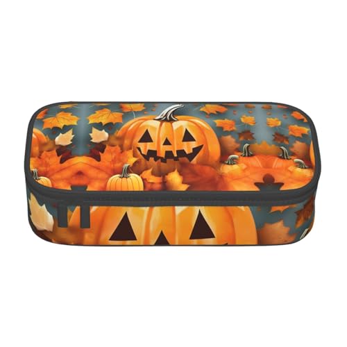 LJABCVNN Multifunktionales Federmäppchen mit Herbstblättern, Kürbis-Druck, Schreibwaren-Organizer-Box für Damen und Herren LJABCVNN Multifunktionales Federmäppchen mit Herbstblättern, Kürbis-Druck, Schreibwaren-Organizer-Box für Damen und Herren von LJABCVNN
