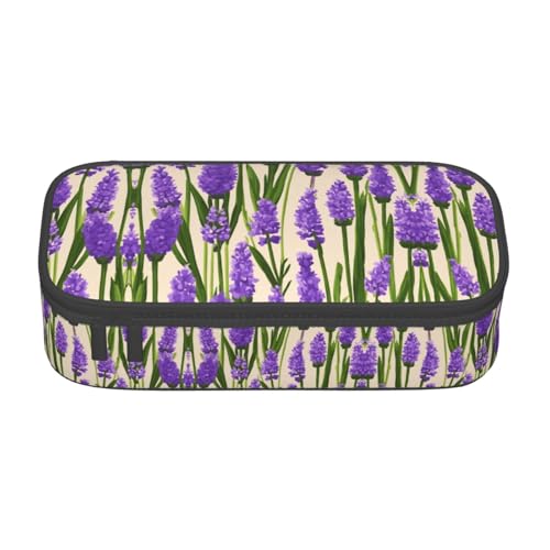 LJABCVNN Multifunktionales Federmäppchen mit Lavendel-Stempeldruck, Schreibwaren-Organizer-Box für Damen und Herren LJABCVNN Multifunktionales Federmäppchen mit Lavendel-Stempeldruck, Schreibwaren-Organizer-Box für Damen und Herren von LJABCVNN