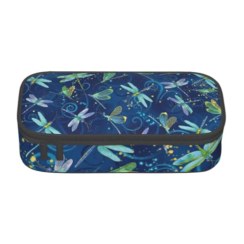 LJABCVNN Multifunktionales Federmäppchen mit Libellen-Druck, Schreibwaren-Organizer-Box für Damen und Herren von LJABCVNN