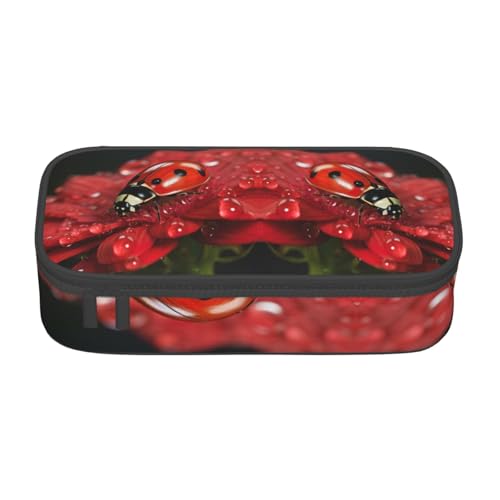 LJABCVNN Multifunktionales Federmäppchen mit Marienkäfer-Blumendruck, Schreibwaren-Organizer-Box für Damen und Herren LJABCVNN Multifunktionales Federmäppchen mit Marienkäfer-Blumendruck, Schreibwaren-Organizer-Box für Damen und Herren von LJABCVNN