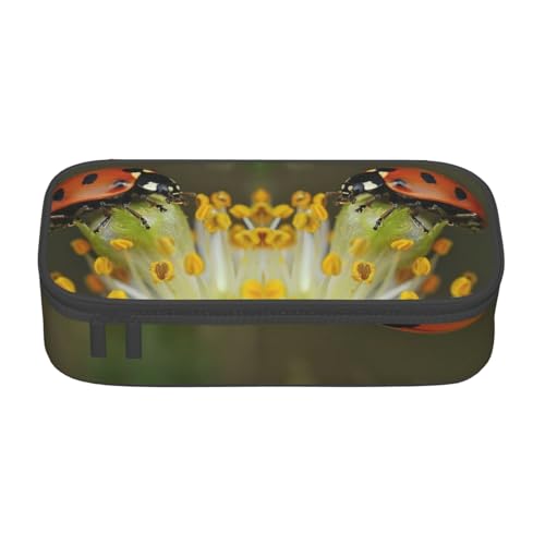 LJABCVNN Multifunktionales Federmäppchen mit Marienkäfer-Druck, Schreibwaren-Organizer-Box für Damen und Herren LJABCVNN Multifunktionales Federmäppchen mit Marienkäfer-Druck, Schreibwaren-Organizer-Box für Damen und Herren von LJABCVNN