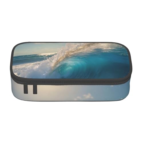 LJABCVNN Multifunktionales Federmäppchen mit Meereswellen-Druck, Schreibwaren-Organizer-Box für Damen und Herren von LJABCVNN