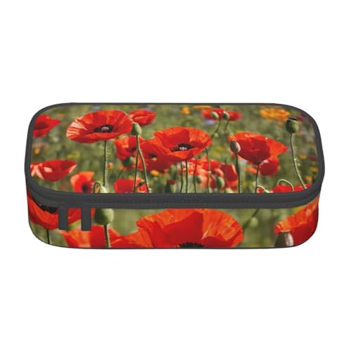 LJABCVNN Multifunktionales Federmäppchen mit Mohnblumen-Motiv, Schreibwaren-Organizer-Box für Damen und Herren LJABCVNN Multifunktionales Federmäppchen mit Mohnblumen-Motiv, Schreibwaren-Organizer-Box für Damen und Herren von LJABCVNN