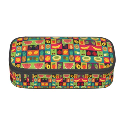 LJABCVNN Multifunktionales Federmäppchen mit Obstdruck, Schreibwaren-Organizer-Box für Damen und Herren von LJABCVNN