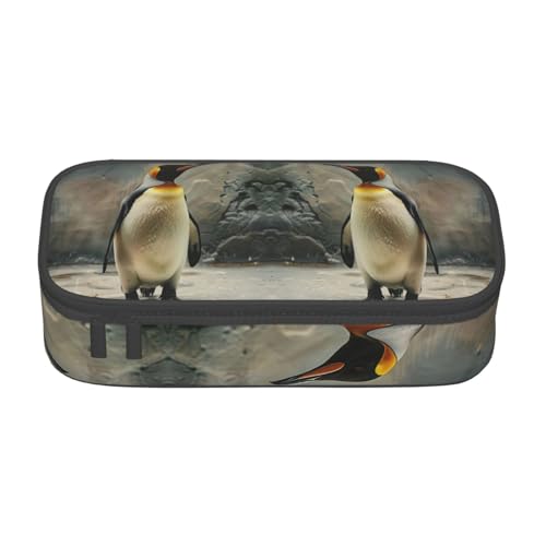 LJABCVNN Multifunktionales Federmäppchen mit Pinguin-Druck, Schreibwaren-Organizer-Box für Damen und Herren von LJABCVNN