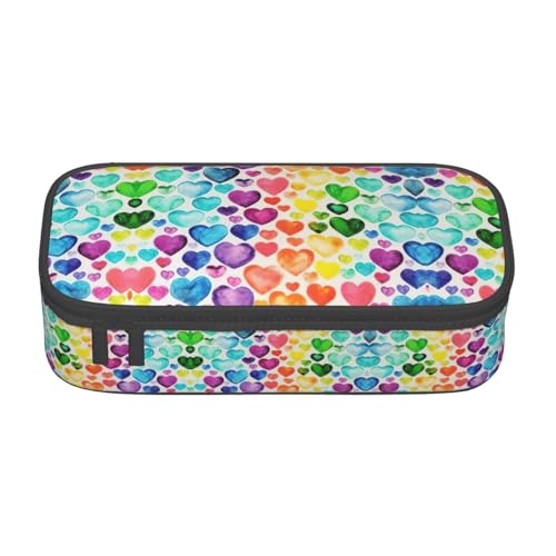 LJABCVNN Multifunktionales Federmäppchen mit Regenbogen-Herzen, Schreibwaren-Organizer-Box für Damen und Herren LJABCVNN Multifunktionales Federmäppchen mit Regenbogen-Herzen, Schreibwaren-Organizer-Box für Damen und Herren von LJABCVNN