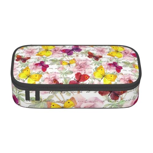 LJABCVNN Multifunktionales Federmäppchen mit Schmetterlings-Aufdruck, Schreibwaren-Organizer-Box für Damen und Herren von LJABCVNN