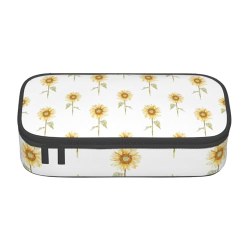 LJABCVNN Multifunktionales Federmäppchen mit Sonnenblumen-Aufdruck, Schreibwaren-Organizer-Box für Damen und Herren von LJABCVNN