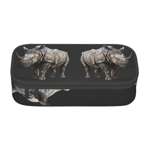 LJABCVNN Multifunktionales Federmäppchen mit Tier-Nashorn-Druck, Schreibwaren-Organizer-Box für Damen und Herren LJABCVNN Multifunktionales Federmäppchen mit Tier-Nashorn-Druck, Schreibwaren-Organizer-Box für Damen und Herren von LJABCVNN