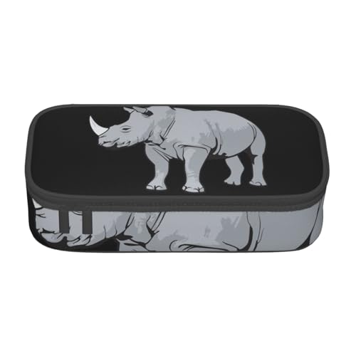 LJABCVNN Multifunktionales Federmäppchen mit Tier-Nashorn-Druck, Schreibwaren-Organizer-Box für Damen und Herren LJABCVNN Multifunktionales Federmäppchen mit Tier-Nashorn-Druck, Schreibwaren-Organizer-Box für Damen und Herren von LJABCVNN