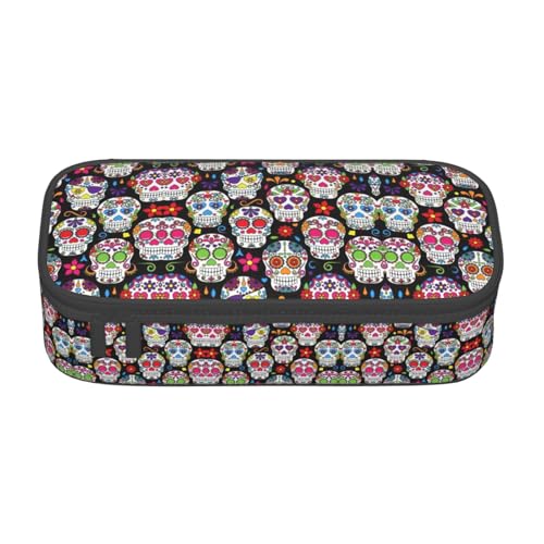LJABCVNN Multifunktionales Federmäppchen mit Totenkopf-Motiv, Schreibwaren-Organizer-Box für Damen und Herren LJABCVNN Multifunktionales Federmäppchen mit Totenkopf-Motiv, Schreibwaren-Organizer-Box für Damen und Herren von LJABCVNN
