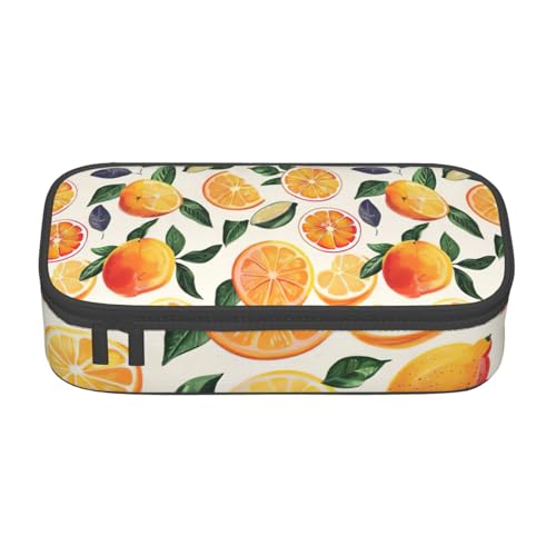 LJABCVNN Multifunktionales Federmäppchen mit Zitrusfrüchtenmuster, Schreibwaren-Organizer-Box für Damen und Herren LJABCVNN Multifunktionales Federmäppchen mit Zitrusfrüchtenmuster, Schreibwaren-Organizer-Box für Damen und Herren von LJABCVNN
