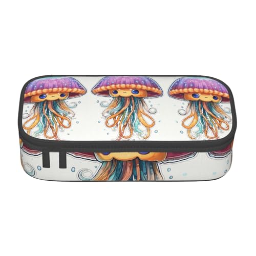 LJABCVNN Multifunktionales Federmäppchen mit buntem Quallen-Druck, Schreibwaren-Organizer-Box für Damen und Herren LJABCVNN Multifunktionales Federmäppchen mit buntem Quallen-Druck, Schreibwaren-Organizer-Box für Damen und Herren von LJABCVNN