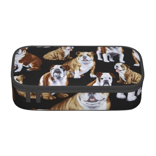 LJABCVNN Multifunktionales Federmäppchen mit englischer Bulldogge, Schreibwaren-Organizer, Box für Damen und Herren LJABCVNN Multifunktionales Federmäppchen mit englischer Bulldogge, Schreibwaren-Organizer, Box für Damen und Herren von LJABCVNN