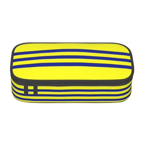 LJABCVNN Multifunktionales Federmäppchen mit gelben und blauen Streifen, Schreibwaren-Organizer-Box für Damen und Herren von LJABCVNN