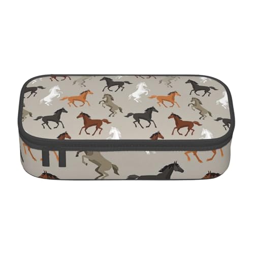 LJABCVNN Multifunktionales Federmäppchen mit niedlichem Pferdemotiv, Schreibwaren-Organizer-Box für Damen und Herren von LJABCVNN