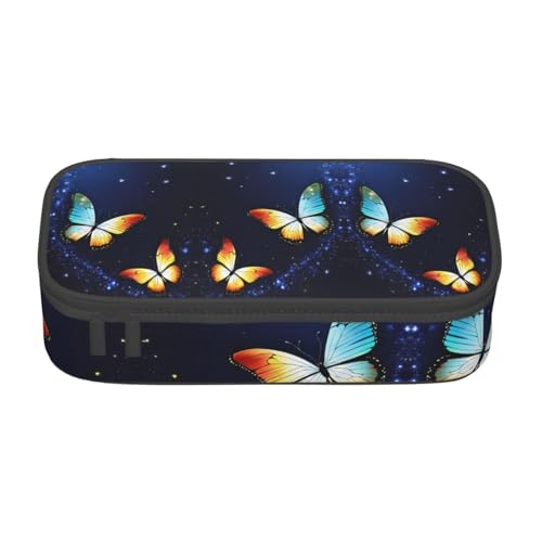 LJABCVNN Multifunktionales Federmäppchen mit niedlichem Schmetterlings-Aufdruck, Schreibwaren-Organizer-Box für Damen und Herren von LJABCVNN