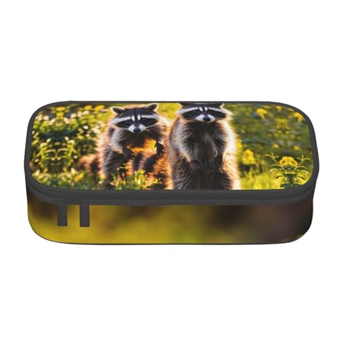 LJABCVNN Multifunktionales Federmäppchen mit niedlichem Waschbär-Druck, Schreibwaren-Organizer-Box für Damen und Herren LJABCVNN Multifunktionales Federmäppchen mit niedlichem Waschbär-Druck, Schreibwaren-Organizer-Box für Damen und Herren von LJABCVNN