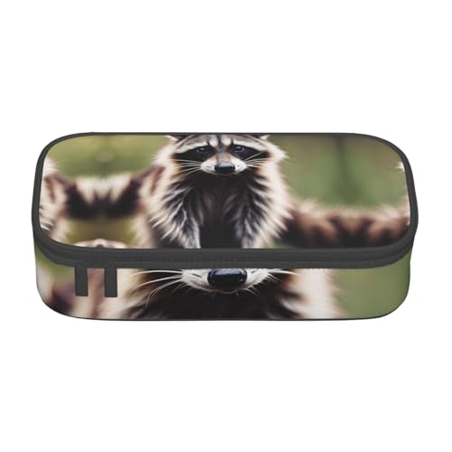 LJABCVNN Multifunktionales Federmäppchen mit niedlichem Waschbär-Druck, Schreibwaren-Organizer-Box für Damen und Herren LJABCVNN Multifunktionales Federmäppchen mit niedlichem Waschbär-Druck, Schreibwaren-Organizer-Box für Damen und Herren von LJABCVNN