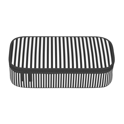 LJABCVNN Multifunktionales Federmäppchen mit schwarz-weißem Streifendruck, Schreibwaren-Organizer-Box für Damen und Herren LJABCVNN Multifunktionales Federmäppchen mit schwarz-weißem Streifendruck, Schreibwaren-Organizer-Box für Damen und Herren von LJABCVNN