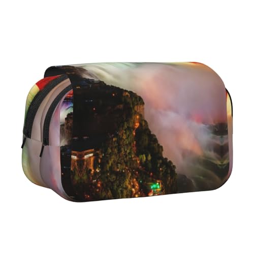 LJABCVNN Niagara Falls-Aufdruck, doppeltes Klapp-Federmäppchen, 2-lagiges Federmäppchen mit Reißverschlusstaschen, für Jungen und Mädchen von LJABCVNN