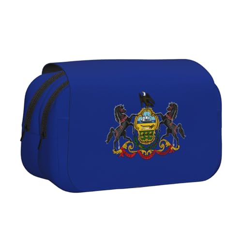 LJABCVNN Pennsylvania Federmäppchen, 2-lagiges Federmäppchen mit Reißverschlusstaschen, für Jungen und Mädchen von LJABCVNN