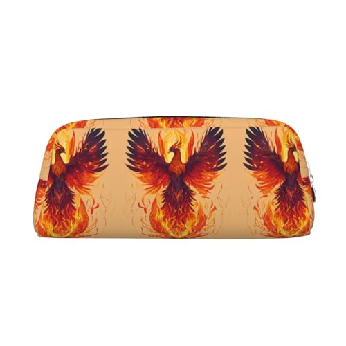 LJABCVNN Phoenix Print Ledertasche mit Reißverschluss, Aufbewahrungstasche, Make-up-Organizer für Büro und den täglichen Gebrauch, silber, Einheitsgröße, Koffer von LJABCVNN