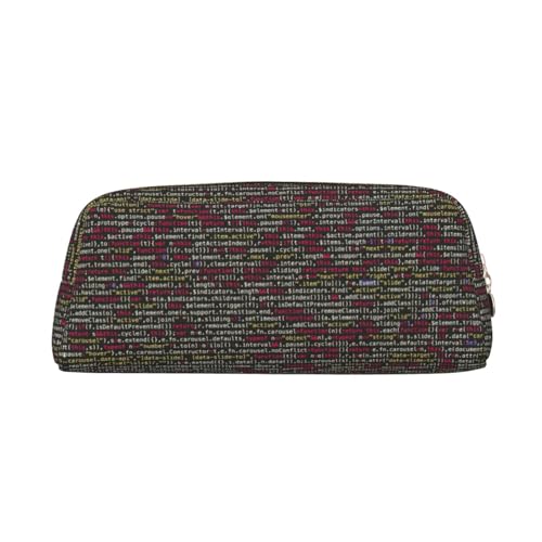 LJABCVNN Programmier-Code-Druck-Ledertasche mit Reißverschluss, Aufbewahrungstasche, Make-up-Organizer für Büro und den täglichen Gebrauch, gold, Einheitsgröße, Koffer von LJABCVNN