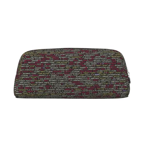 LJABCVNN Programmier-Code-Druck-Ledertasche mit Reißverschluss, Aufbewahrungstasche, Make-up-Organizer für Büro und den täglichen Gebrauch, silber, Einheitsgröße, Koffer von LJABCVNN