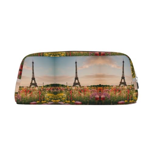 LJABCVNN Schöne Ledertasche mit Eiffelturm-Motiv, mit Reißverschluss, Aufbewahrungstasche, Make-up-Organizer für Büro und den täglichen Gebrauch, silber, Einheitsgröße, Koffer von LJABCVNN