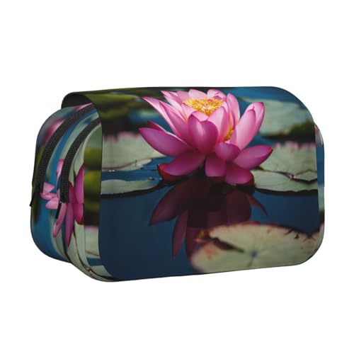 LJABCVNN Spirit of the Lotus Federmäppchen, doppeltes Klappetui, 2-lagiges Federmäppchen mit Reißverschlusstaschen, für Jungen und Mädchen von LJABCVNN