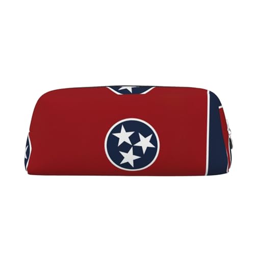 LJABCVNN Tennessee Ledertasche mit Reißverschluss, Aufbewahrungstasche, Make-up-Organizer für Büro und den täglichen Gebrauch, silber, Einheitsgröße, Koffer von LJABCVNN