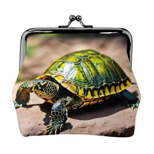 Lord Howe Island Sea Turtle Print Damen Mikrofaser Leder Kiss Lock Coin Purse Mini Wallet für Karten und Lippenstift von LJABCVNN