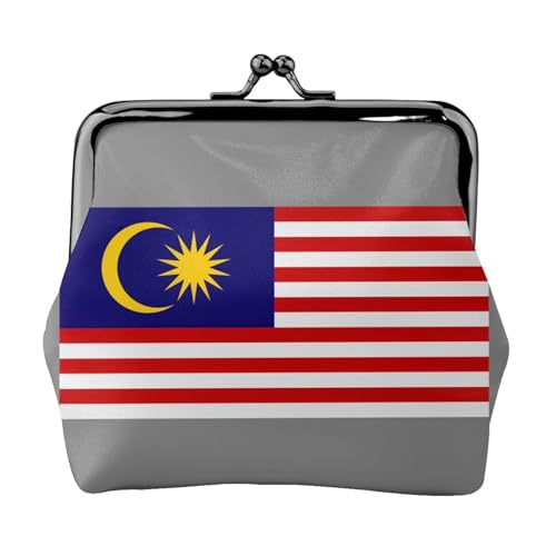 Malaysia Flag Print Damen Mikrofaser Leder Kiss Lock Coin Purse Mini Wallet für Karten und Lippenstift von LJABCVNN