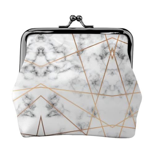 Marmorier-Textur-Druck Damen Mikrofaser Leder Kiss Lock Münzbörse Mini Geldbörse für Karten und Lippenstift von LJABCVNN