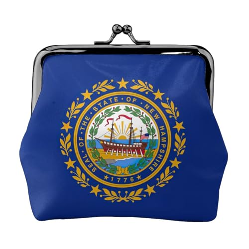 New Hampshire State Flag Print Damen Mikrofaser Leder Kiss Lock Münzbörse Mini Geldbörse für Karten und Lippenstift von LJABCVNN
