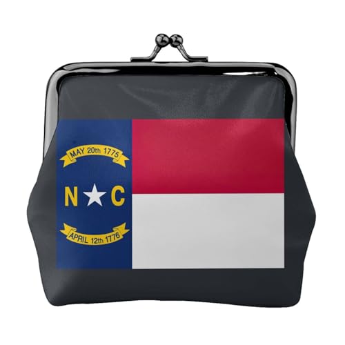 North Carolina Staatsflagge Druck Damen Mikrofaser Leder Kiss Lock Münzbörse Mini Geldbörse für Karten und Lippenstift von LJABCVNN