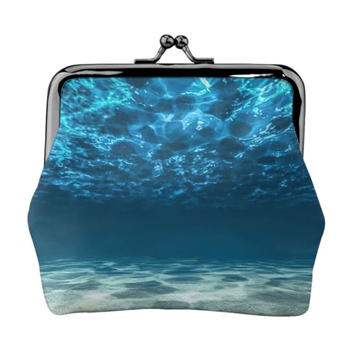 Ocean Print Damen Mikrofaser Leder Kiss Lock Coin Purse Mini Wallet für Karten und Lippenstift von LJABCVNN