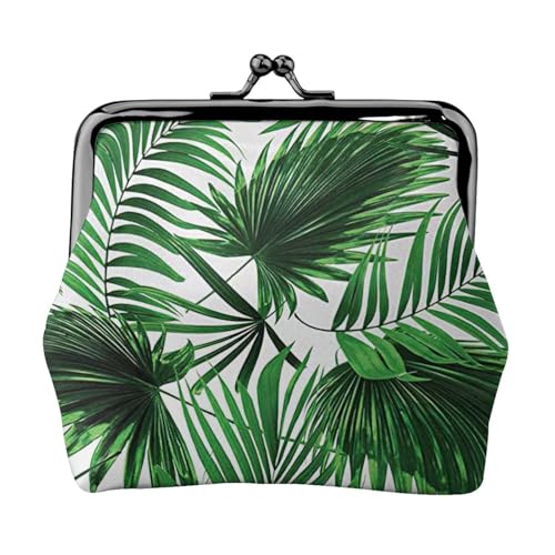 Palme Print Damen Mikrofaser Leder Kiss Lock Münzbörse Mini Geldbörse für Karten und Lippenstift von LJABCVNN
