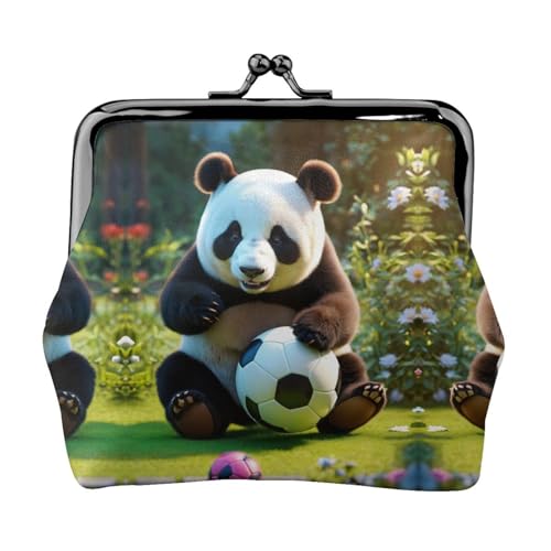 Panda Print Damen Mikrofaser Leder Kiss Lock Coin Purse Mini Wallet für Karten und Lippenstift von LJABCVNN