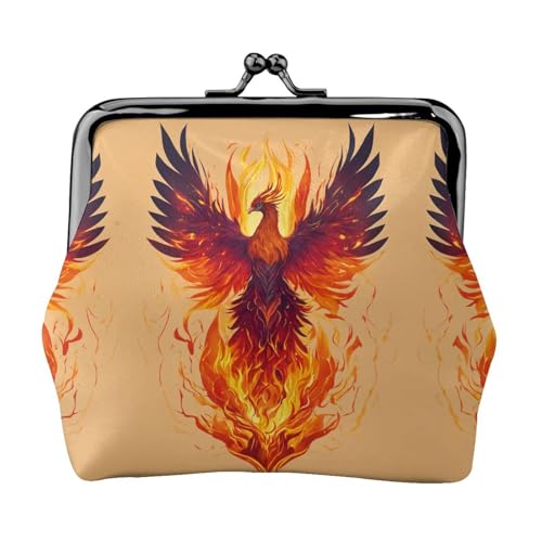 Phoenix Print Damen Mikrofaser Leder Kiss Lock Münzbörse Mini Geldbörse für Karten und Lippenstift von LJABCVNN