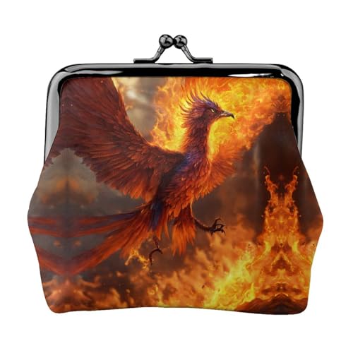 Phoenix Print Damen Mikrofaser Leder Kiss Lock Münzbörse Mini Geldbörse für Karten und Lippenstift von LJABCVNN