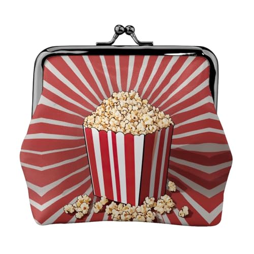 Popcorn Print Damen Mikrofaser Leder Kiss Lock Münzbörse Mini Geldbörse für Karten und Lippenstift von LJABCVNN