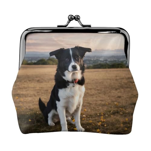 Puppies Dog Print Damen Mikrofaser Leder Kiss Lock Münzbörse Mini Geldbörse für Karten und Lippenstift von LJABCVNN